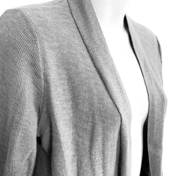 J Crew Womens Knit Open Cotton Gray H9492 Bell Sleeve Cardigan Sweater sz XS - Picture 2 of 16